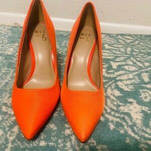 Mix No. 6 Bright Orange Pointed Toe Pumps